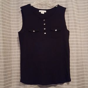 Liz Claiborne Sleeveless Shirt Black Size M